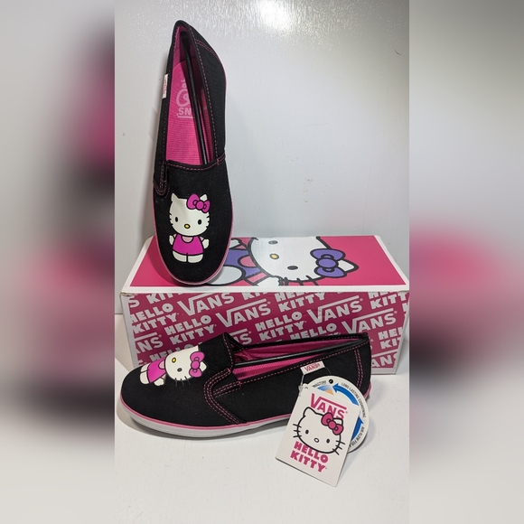 Vans Shoes - Vans Kalani (Hello Kitty) Black/Magenta Slip - on Sneakers Women's Size 5